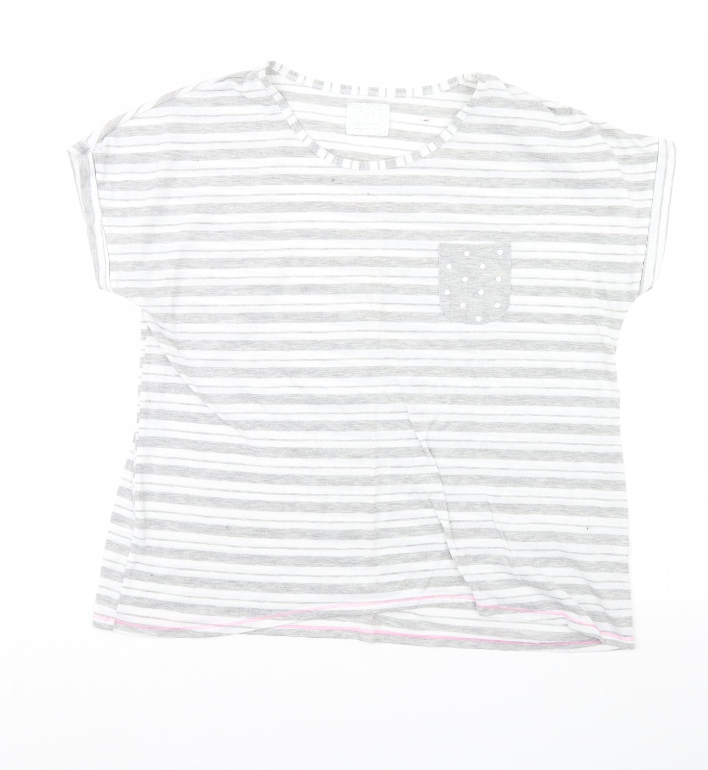 Time to Dream Womens Grey Striped  Cami Pyjama Top Size L