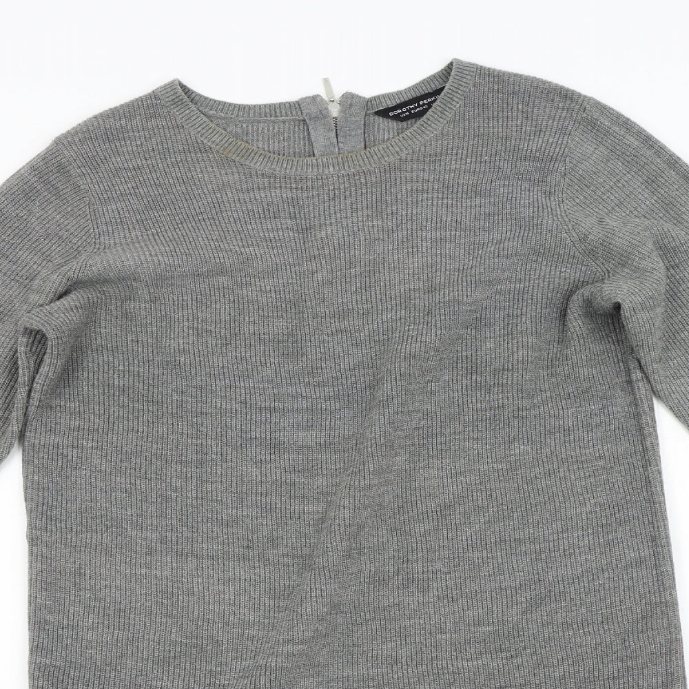Dorothy Perkins Womens Grey   Jumper Dress  Size 14
