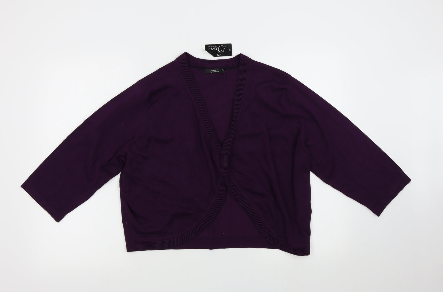 BM Collection Womens Purple  Knit Cardigan Jumper Size XL