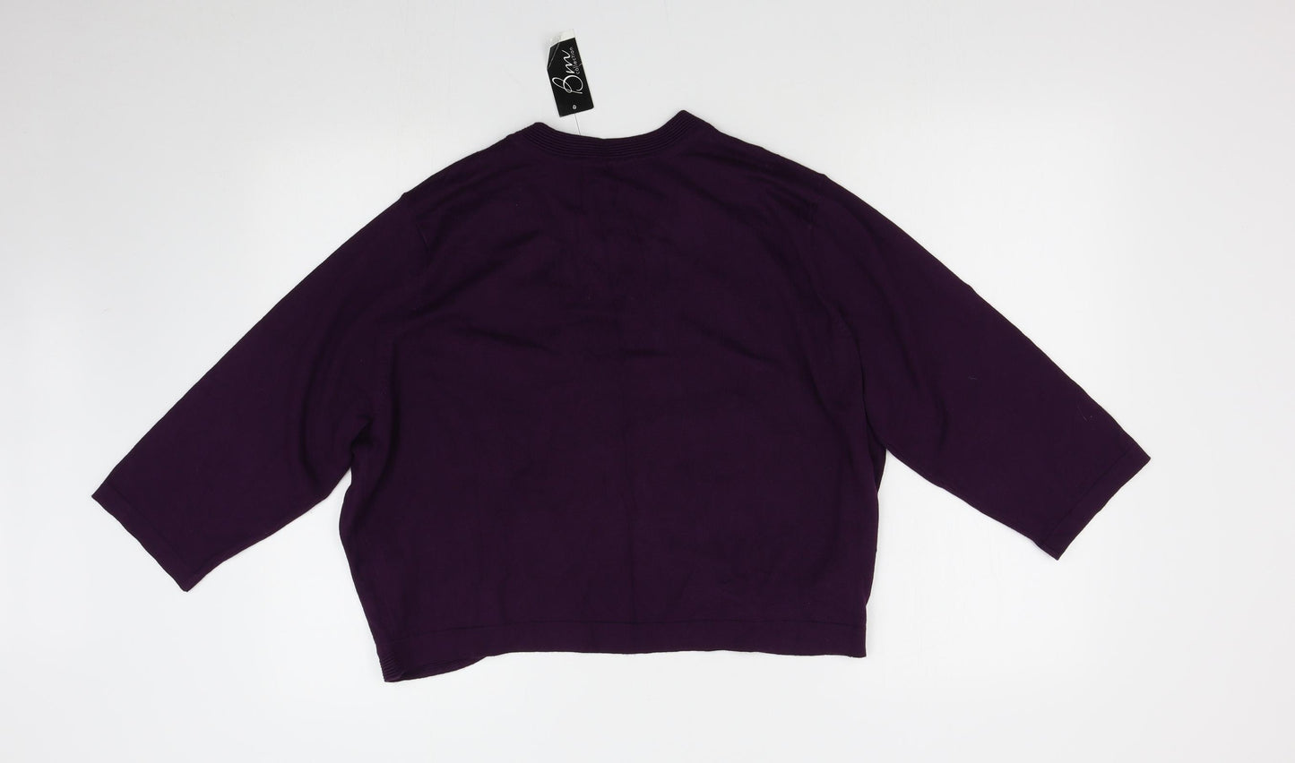 BM Collection Womens Purple  Knit Cardigan Jumper Size XL