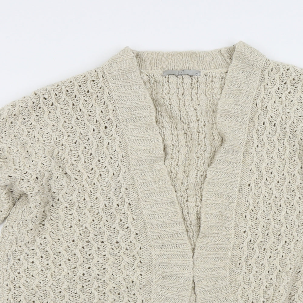 TU Womens Beige  Knit Cardigan Jumper Size 20