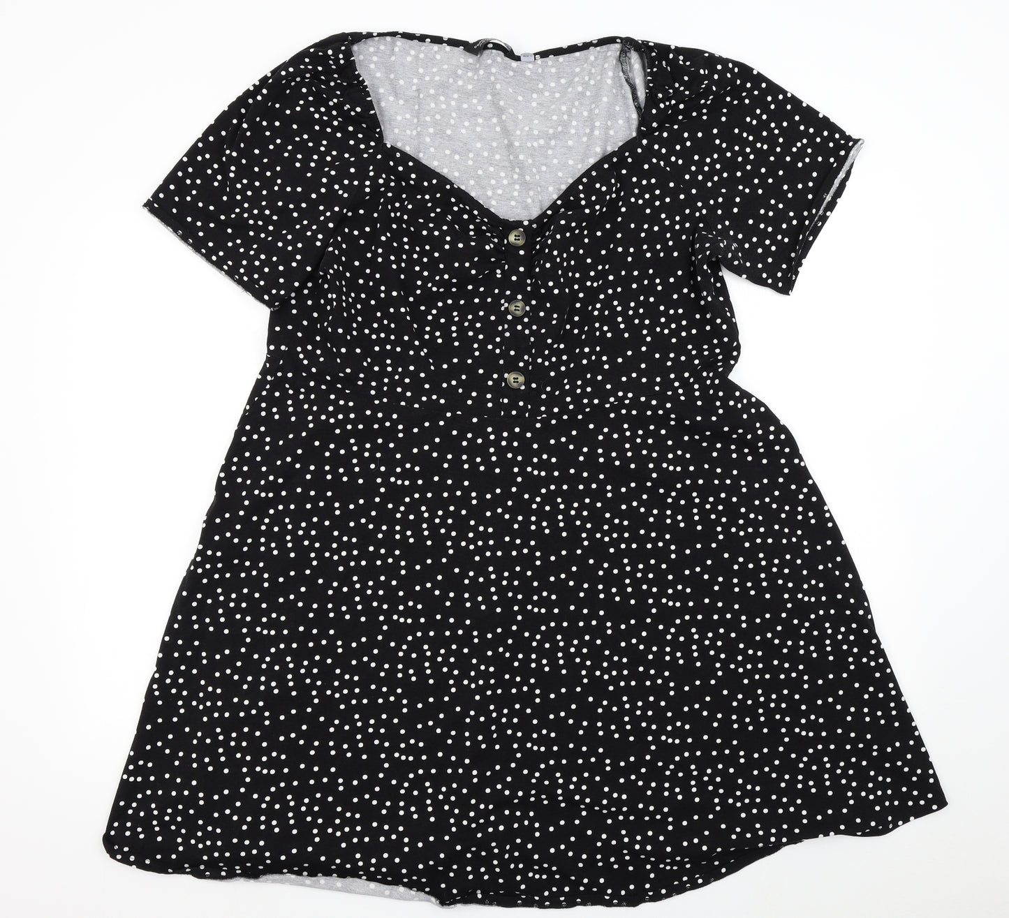Dorothy Perkins Womens Black Polka Dot  Fit & Flare  Size 24