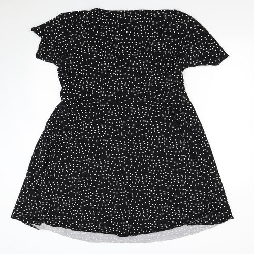 Dorothy Perkins Womens Black Polka Dot  Fit & Flare  Size 24