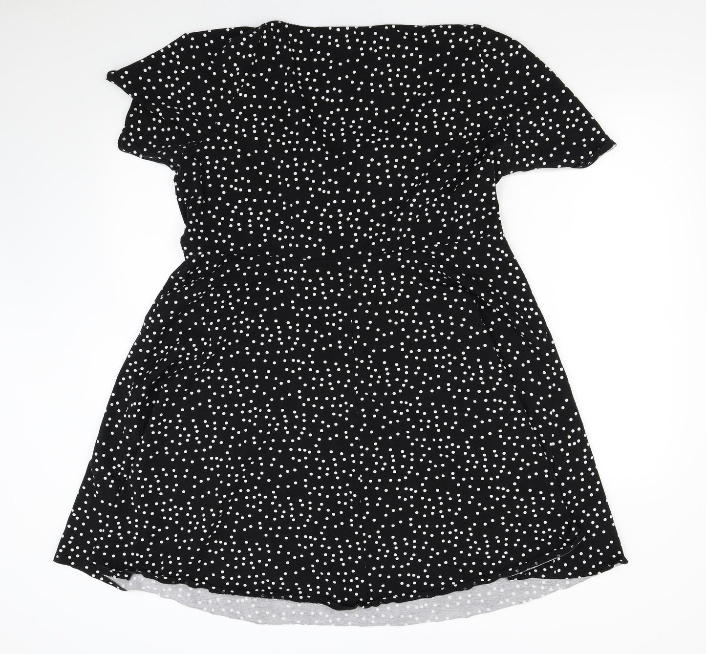 Dorothy Perkins Womens Black Polka Dot  Fit & Flare  Size 24