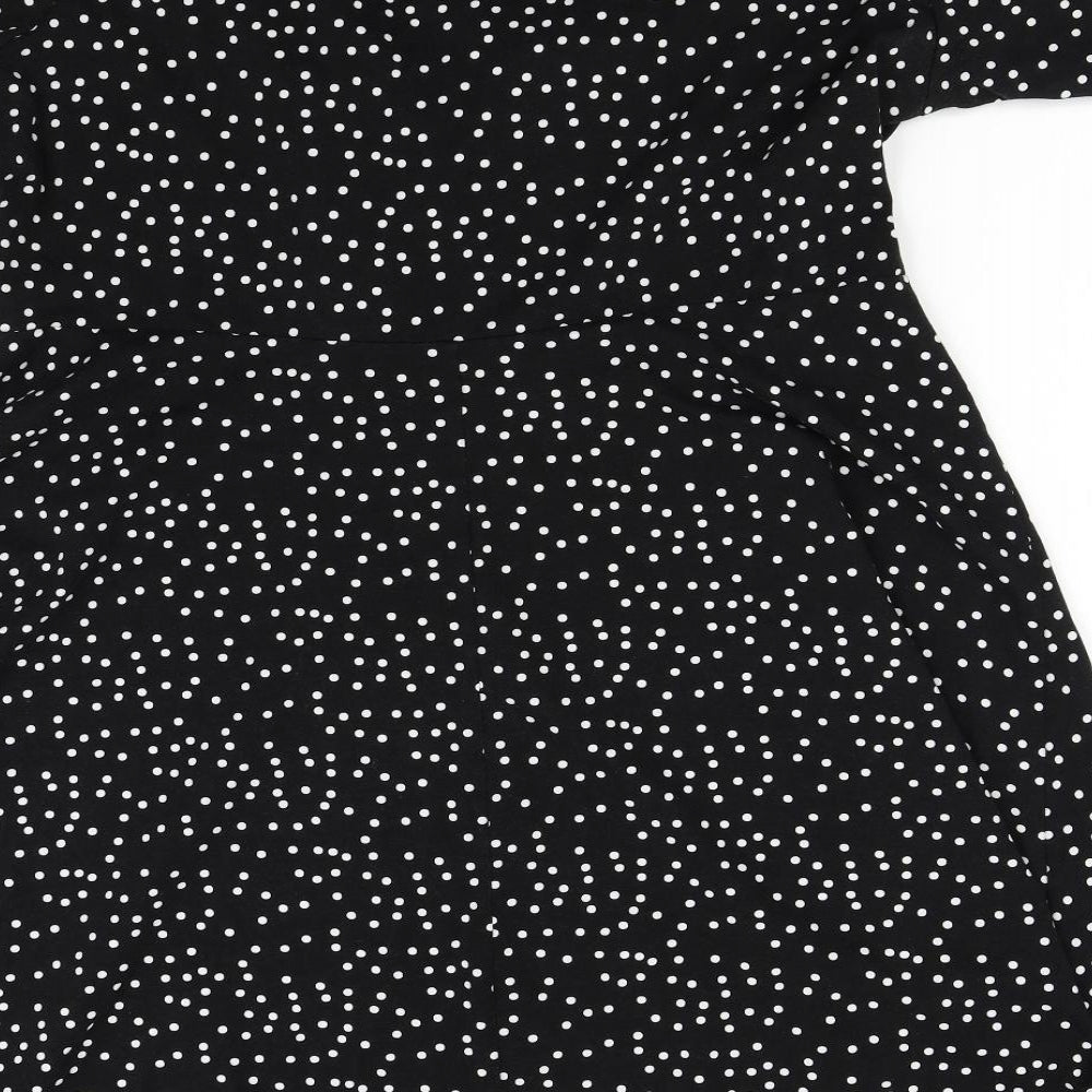 Dorothy Perkins Womens Black Polka Dot  Fit & Flare  Size 24