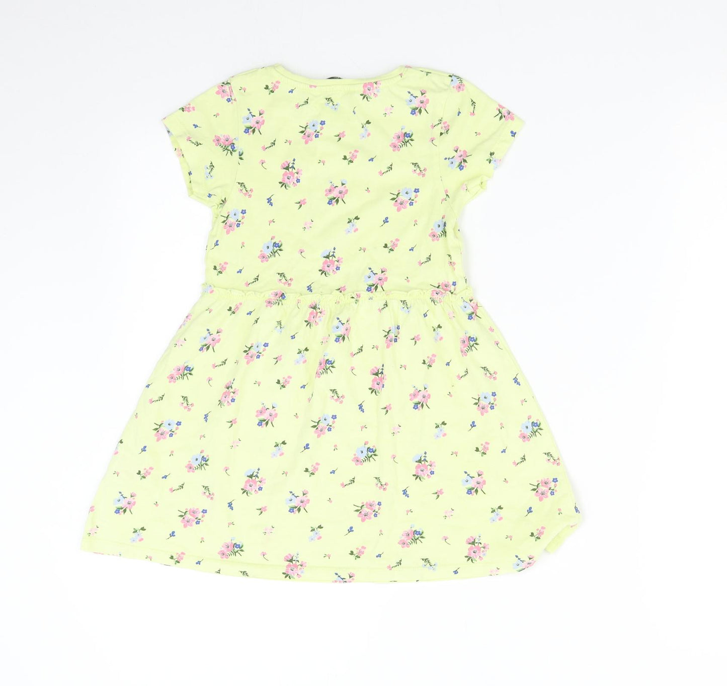Angel Girls Yellow Floral  T-Shirt Dress  Size 5-6 Years