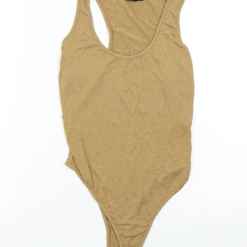 Pretty Little Thing Womens Brown   Bodysuit One-Piece Size 10
