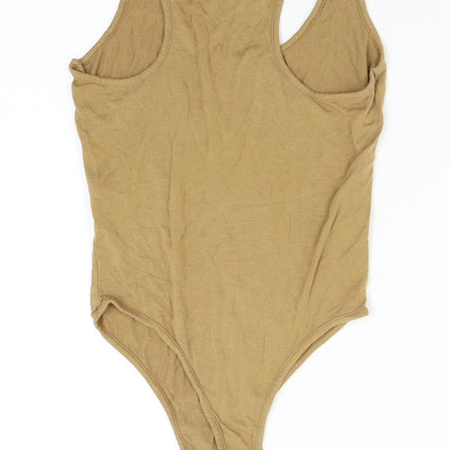 Pretty Little Thing Womens Brown   Bodysuit One-Piece Size 10