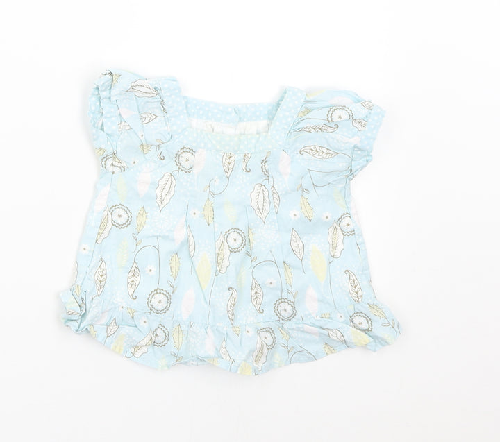 Matalan Girls Blue Floral  Basic Blouse Size 3-6 Months