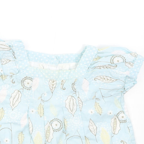Matalan Girls Blue Floral  Basic Blouse Size 3-6 Months