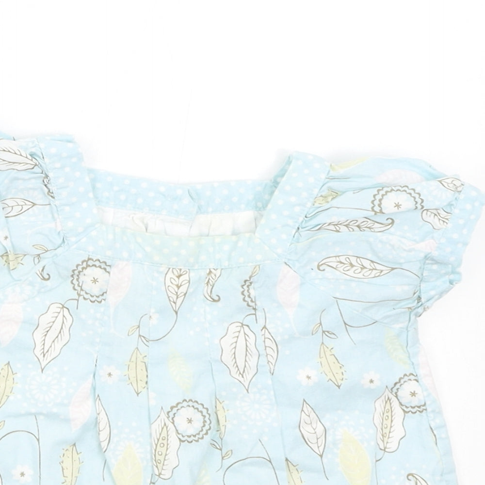 Matalan Girls Blue Floral  Basic Blouse Size 3-6 Months