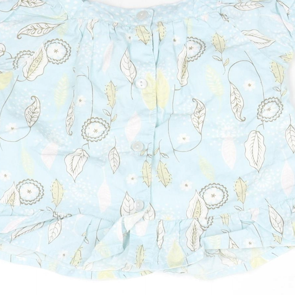 Matalan Girls Blue Floral  Basic Blouse Size 3-6 Months