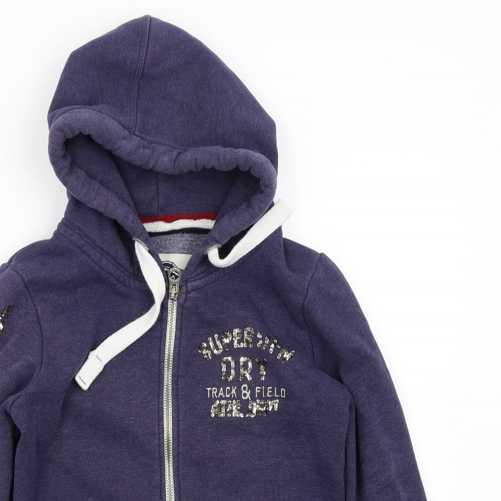 Superdry Womens Blue   Full Zip Hoodie Size M