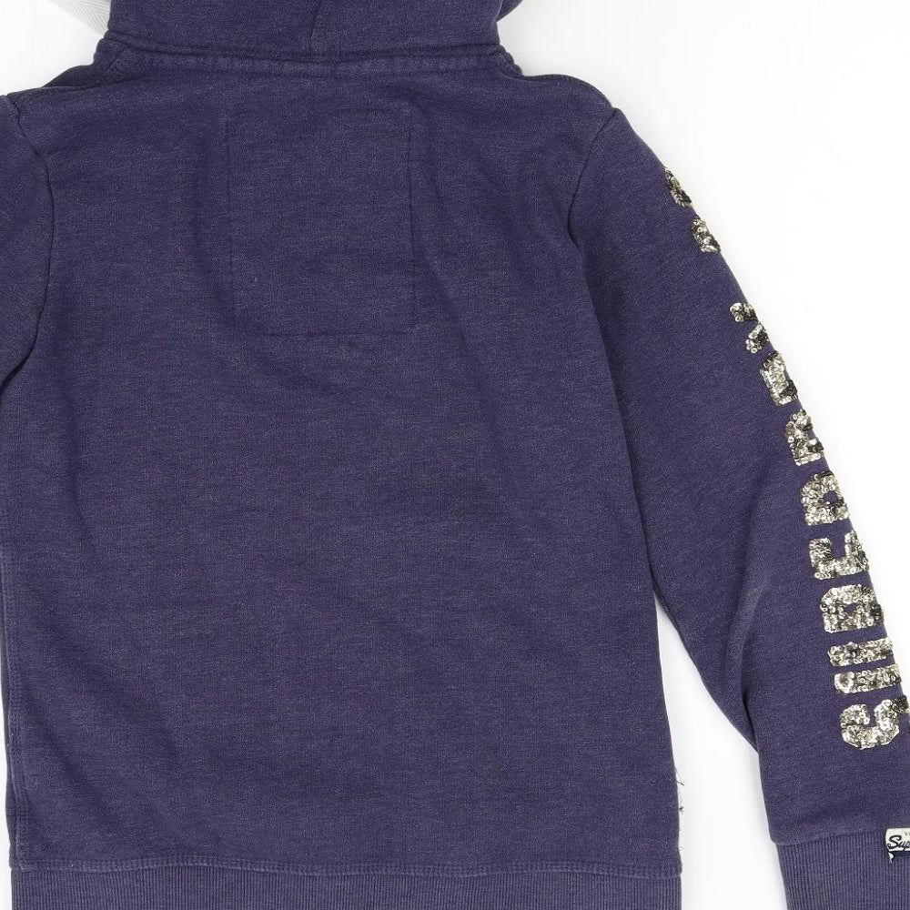 Superdry Womens Blue   Full Zip Hoodie Size M