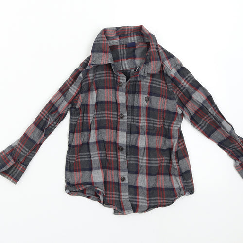 Baby Gap Boys Grey Check  Basic Button-Up Size 3 Years