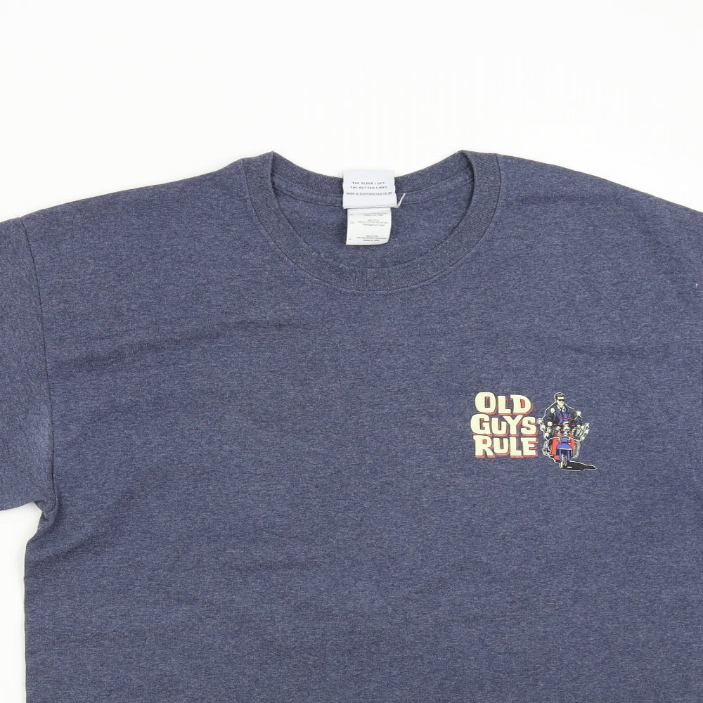 Old Guys Rule Mens Blue    T-Shirt Size L