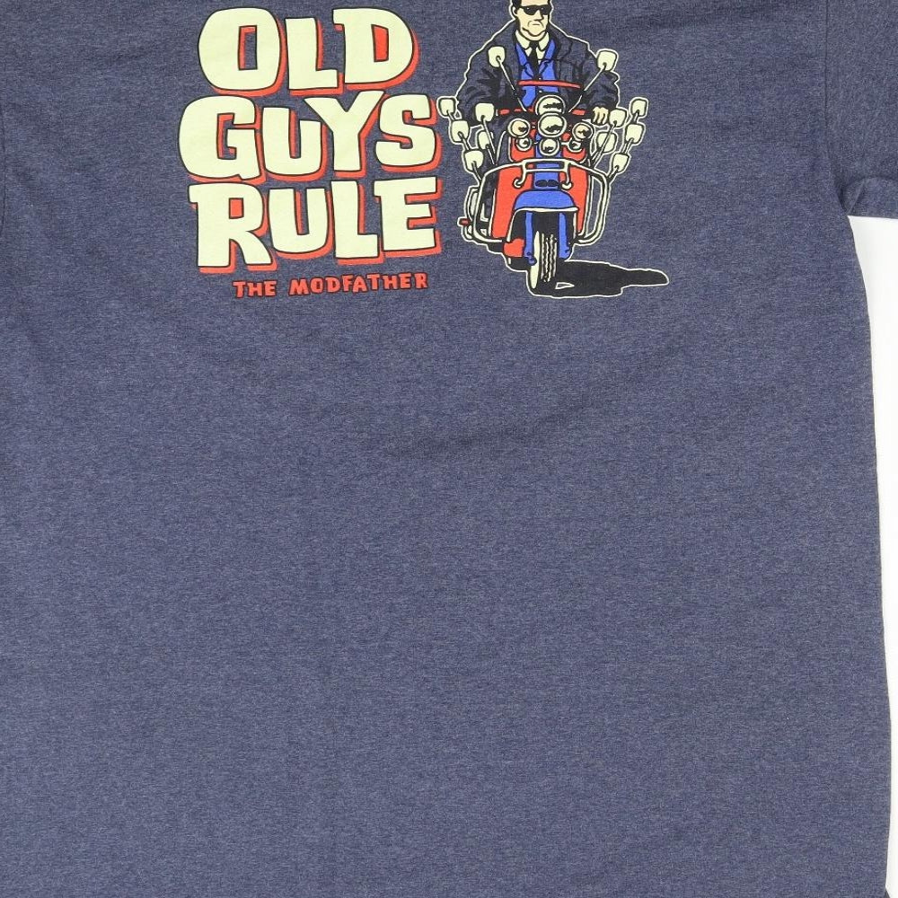 Old Guys Rule Mens Blue    T-Shirt Size L