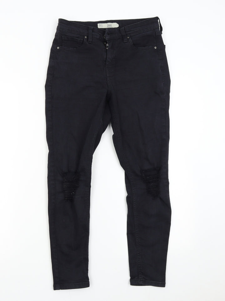 Topshop Womens Black Denim Skinny Jeans Size 28 L30 in