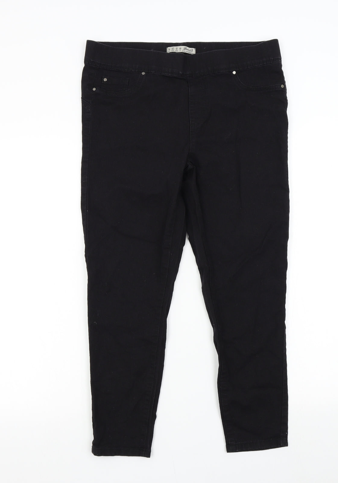 Primark Womens Black  Denim Capri Jeans Size 14 L24 in