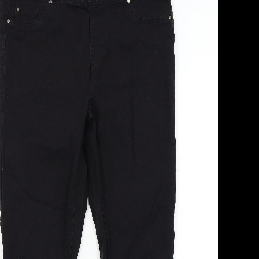 Primark Womens Black  Denim Capri Jeans Size 14 L24 in