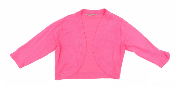 Mia Moda Womens Pink   Cardigan Jumper Size L  - Shrug Style Cardigan