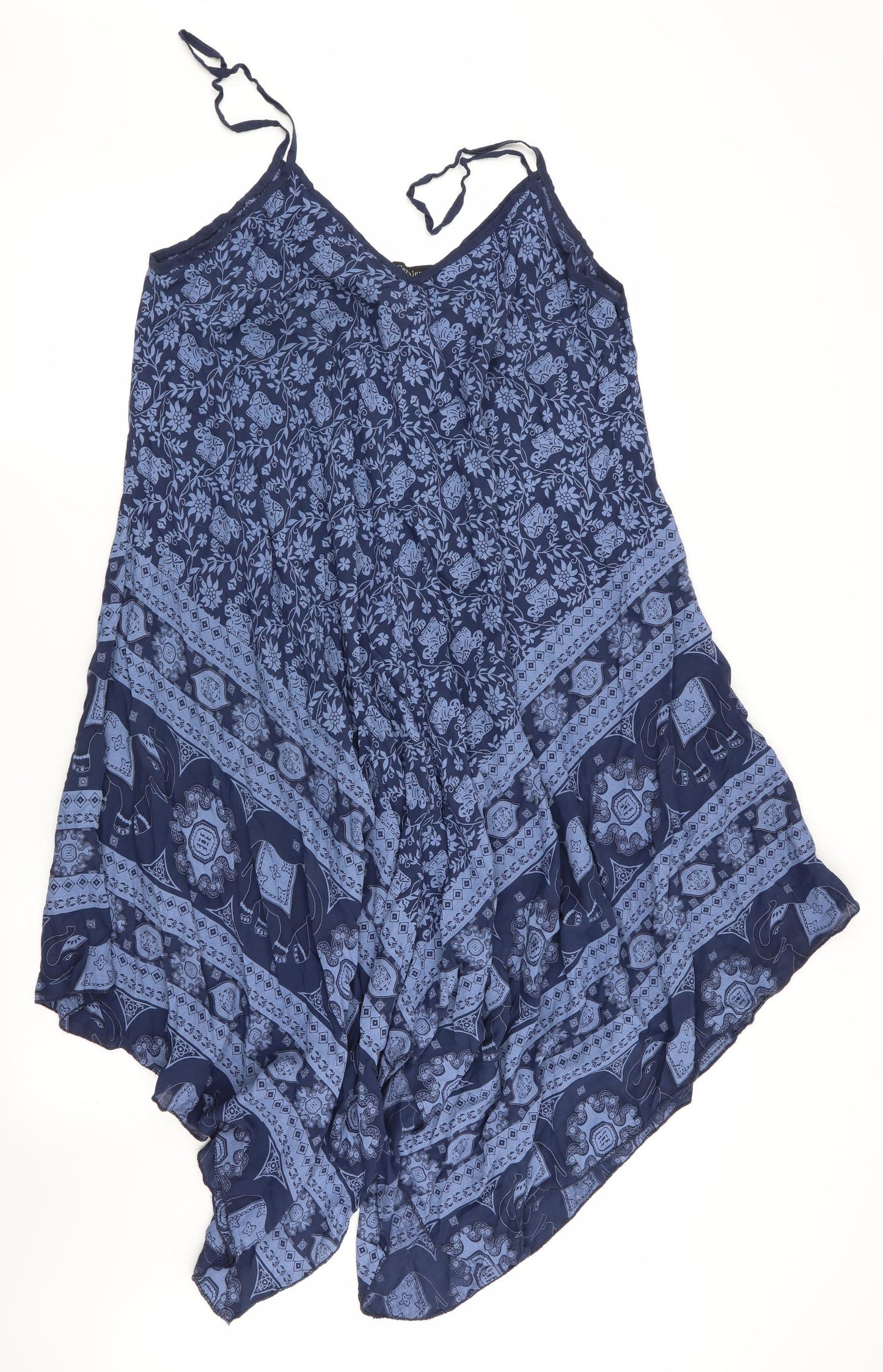Cerulean Womens Blue Floral  Tank Dress