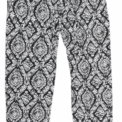 Mizami Womens Black Floral  Jogger Trousers Size S L29 in