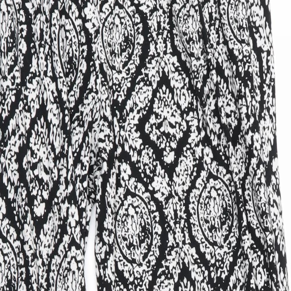 Mizami Womens Black Floral  Jogger Trousers Size S L29 in