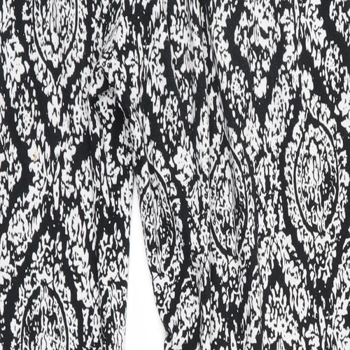Mizami Womens Black Floral  Jogger Trousers Size S L29 in
