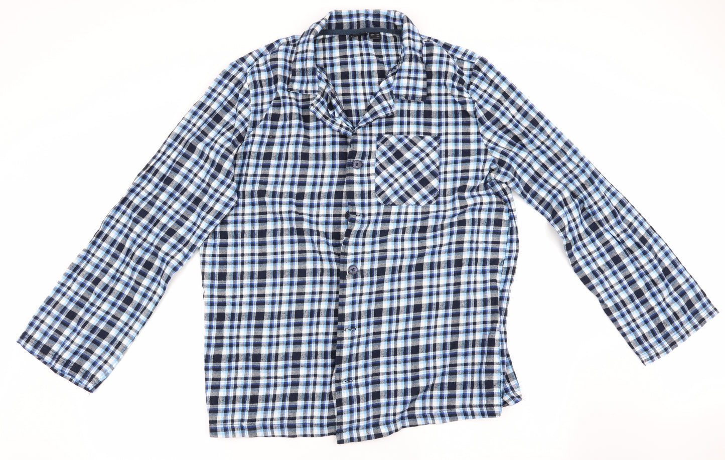 Livergy Mens Blue Check   Pyjama Top Size L