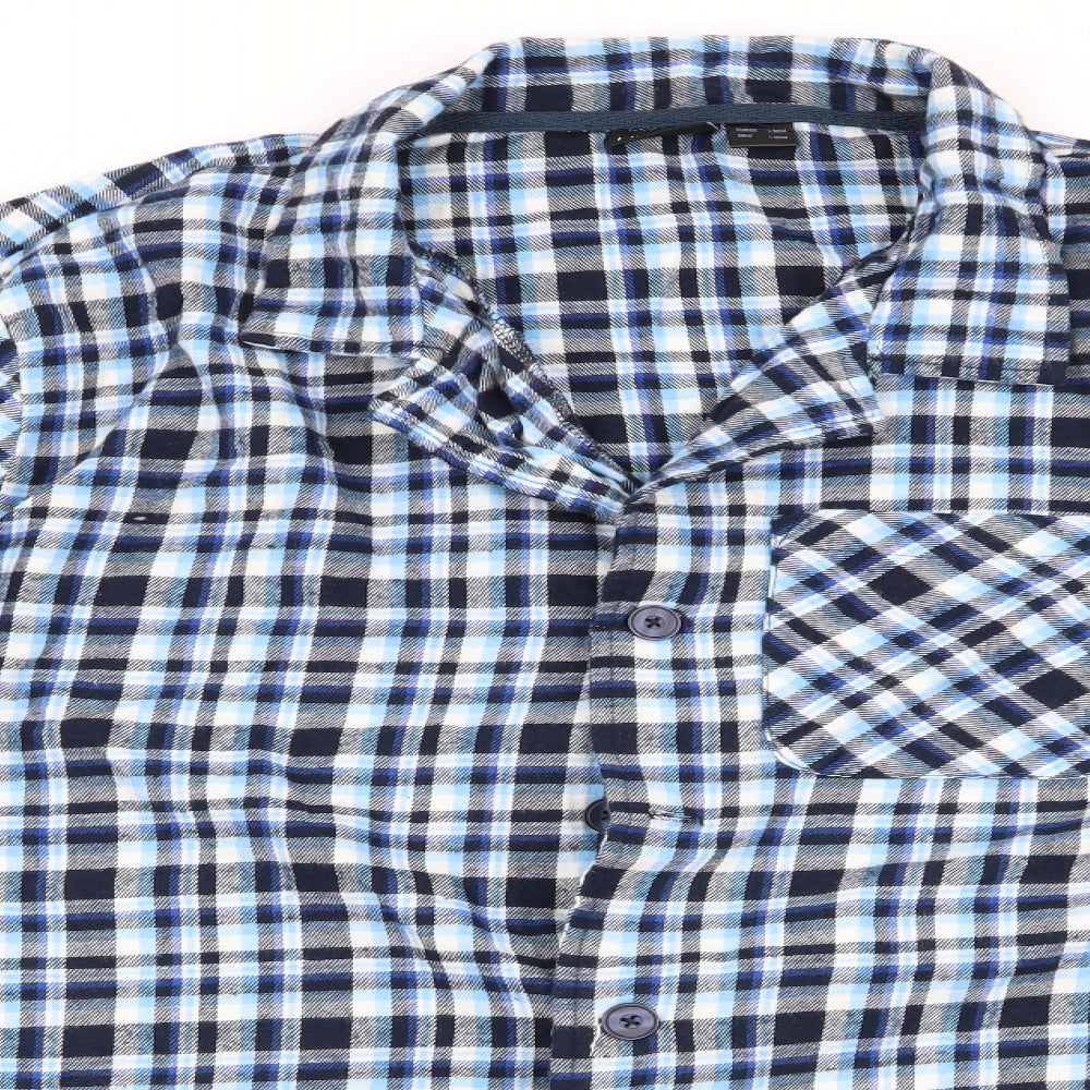 Livergy Mens Blue Check   Pyjama Top Size L