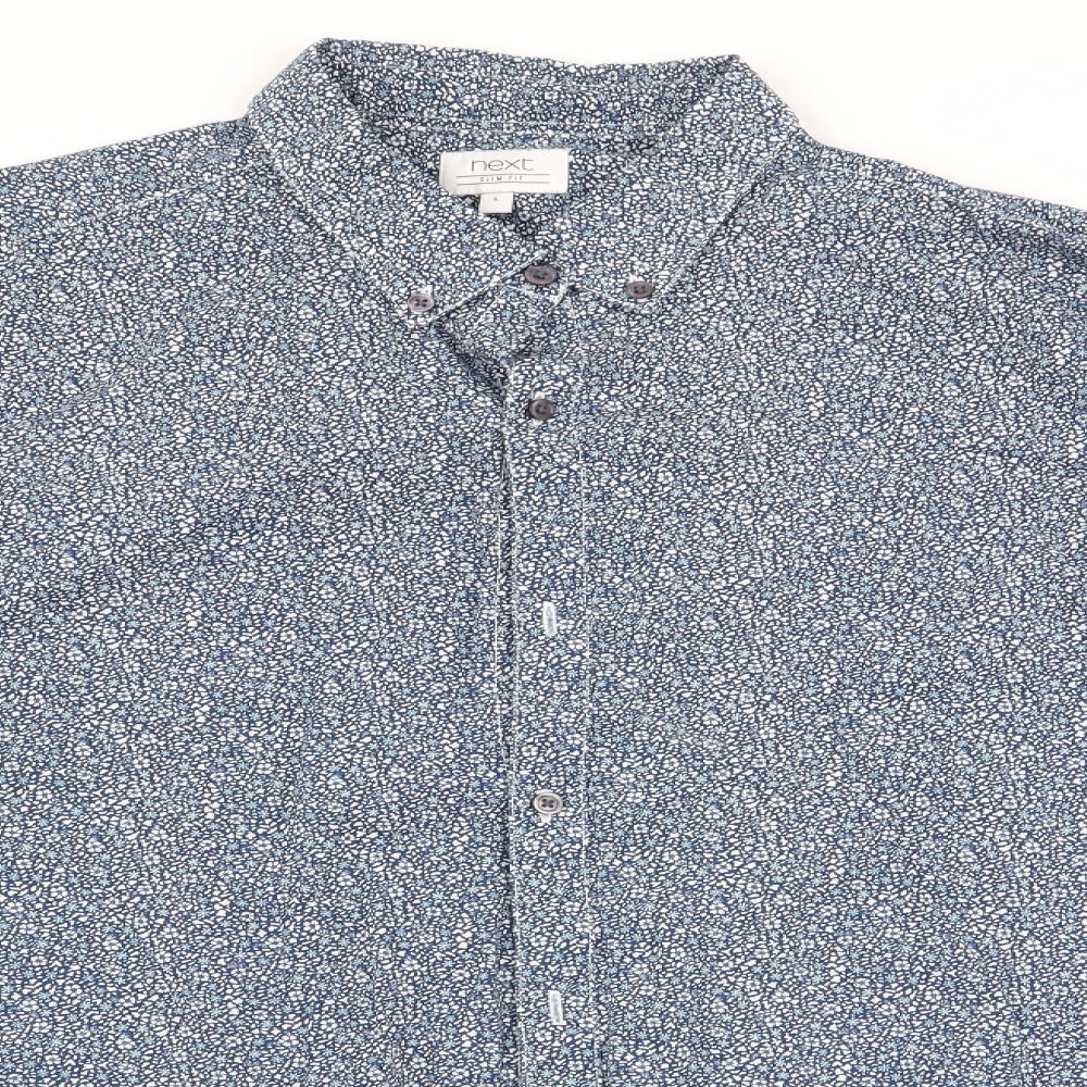 NEXT Mens Blue Floral   Button-Up Size L