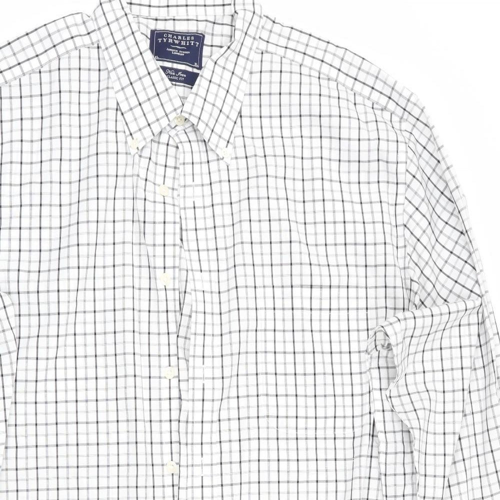 Charles Tyrwhitt Mens Grey Check   Button-Up Size XL