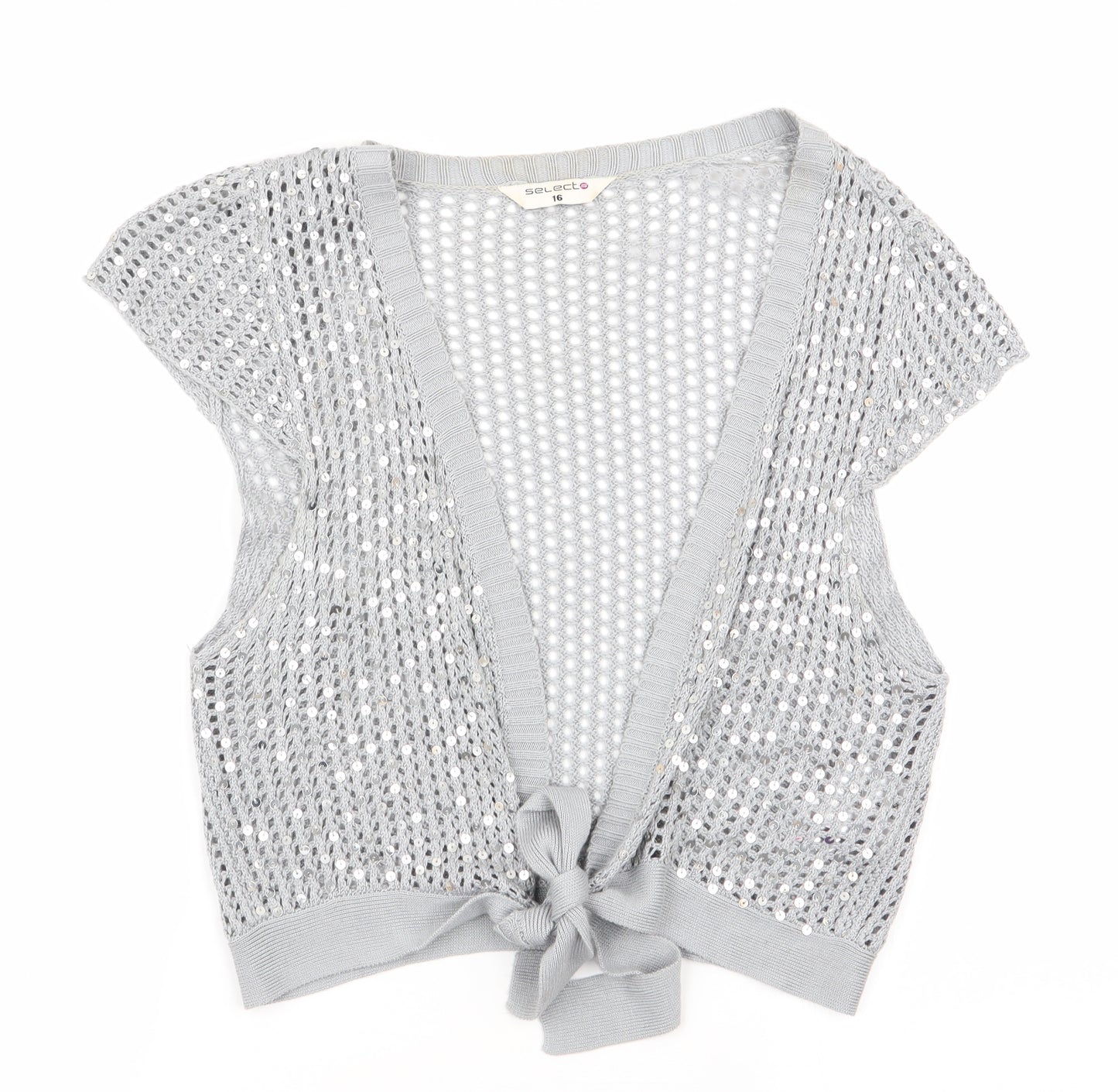 Select Womens Grey   Cardigan Jumper Size 16  - Waistcoat Style