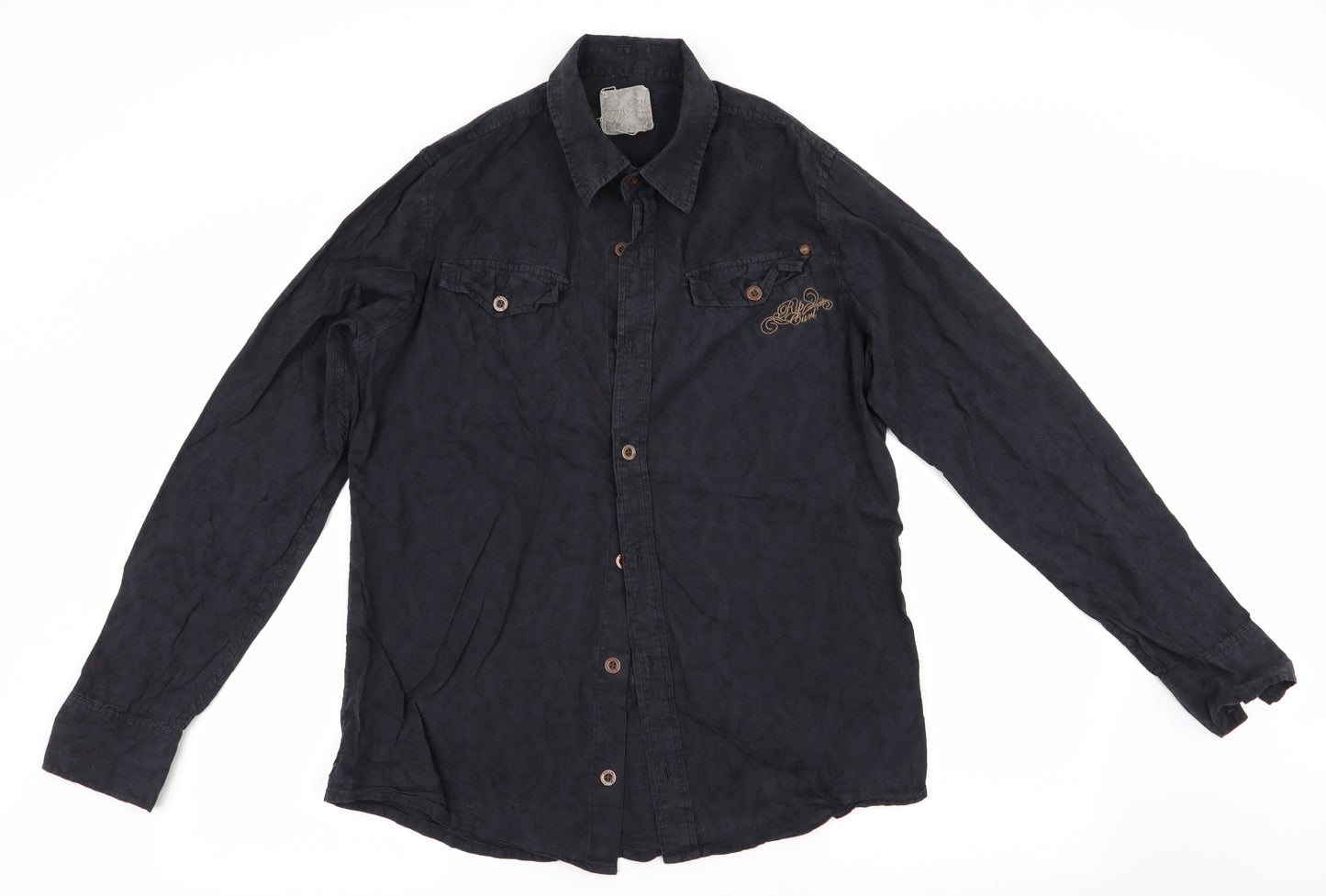 RIP CURL Mens Black Animal Print   Button-Up