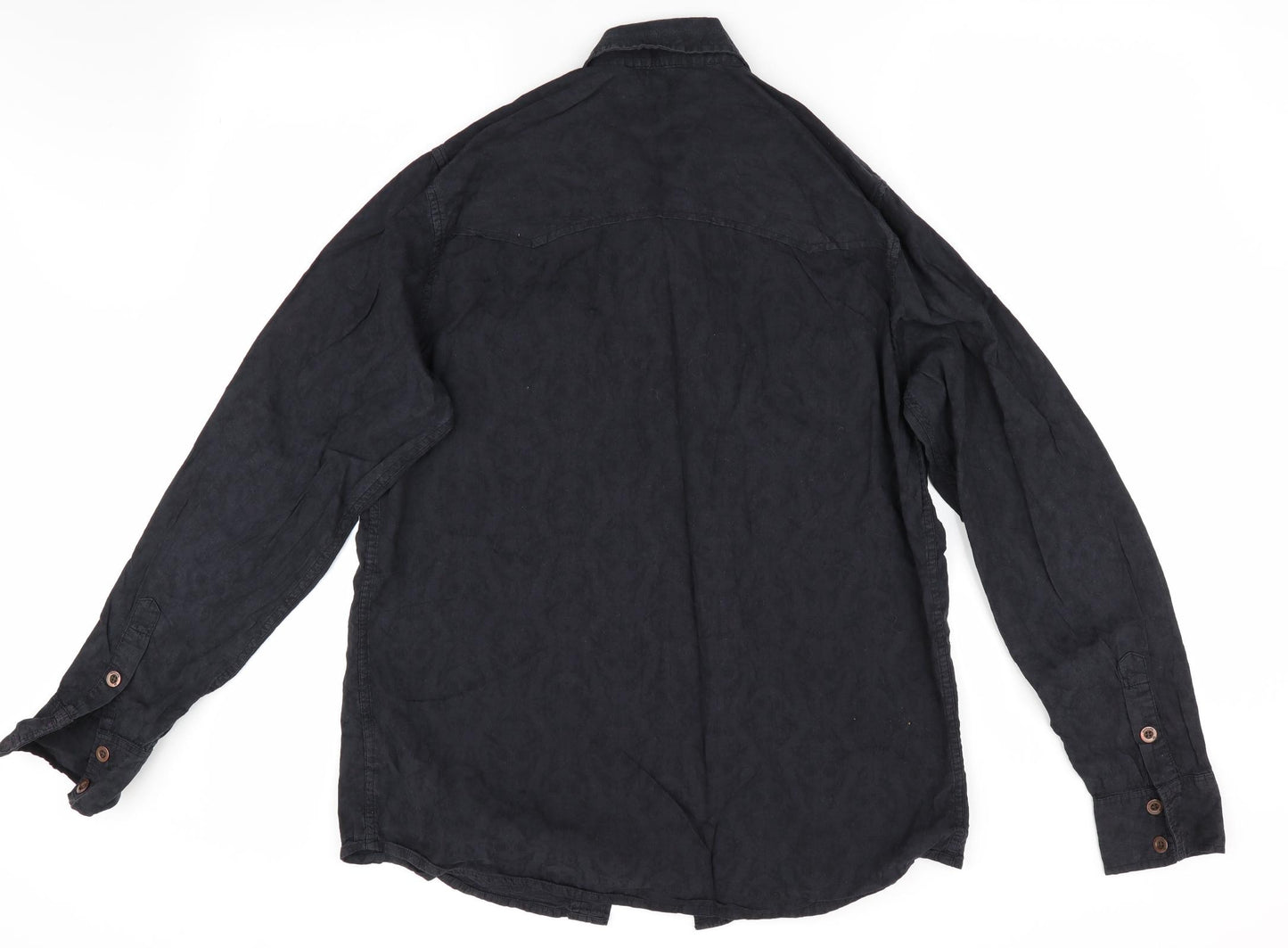 RIP CURL Mens Black Animal Print   Button-Up