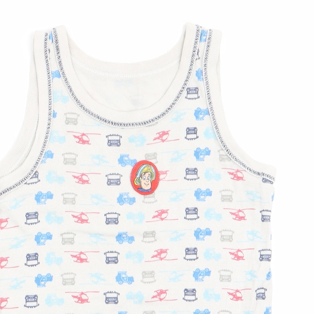 Marks and Spencer Boys Blue   Basic Tank Size 3-4 Years  - Fireman Sam