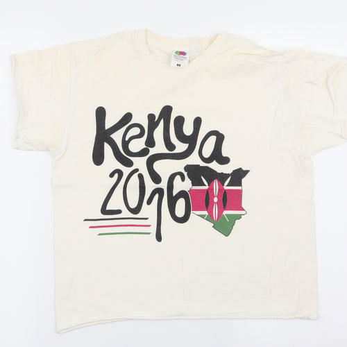 Fruit of the Loom Womens Ivory   Basic T-Shirt Size S  - Kenya 2016