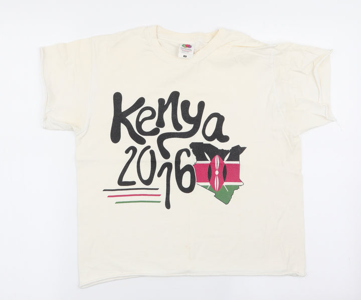 Fruit of the Loom Womens Ivory   Basic T-Shirt Size S  - Kenya 2016