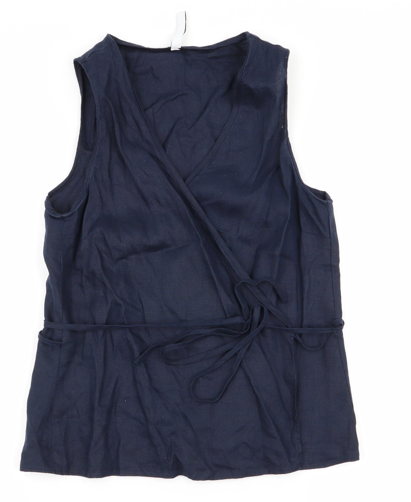 Mango Womens Blue   Wrap Blouse Size S  - Linen wrap tunic