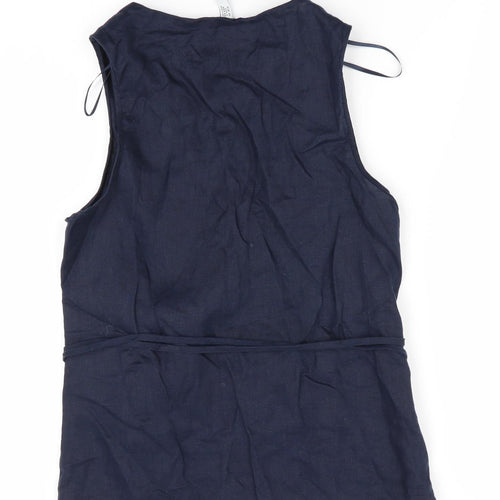 Mango Womens Blue   Wrap Blouse Size S  - Linen wrap tunic