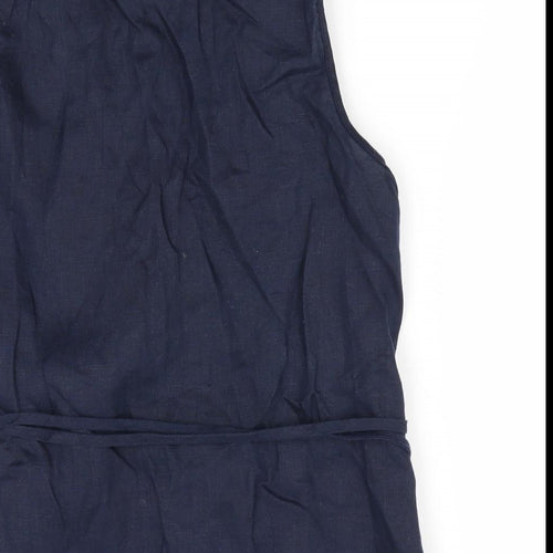 Mango Womens Blue   Wrap Blouse Size S  - Linen wrap tunic