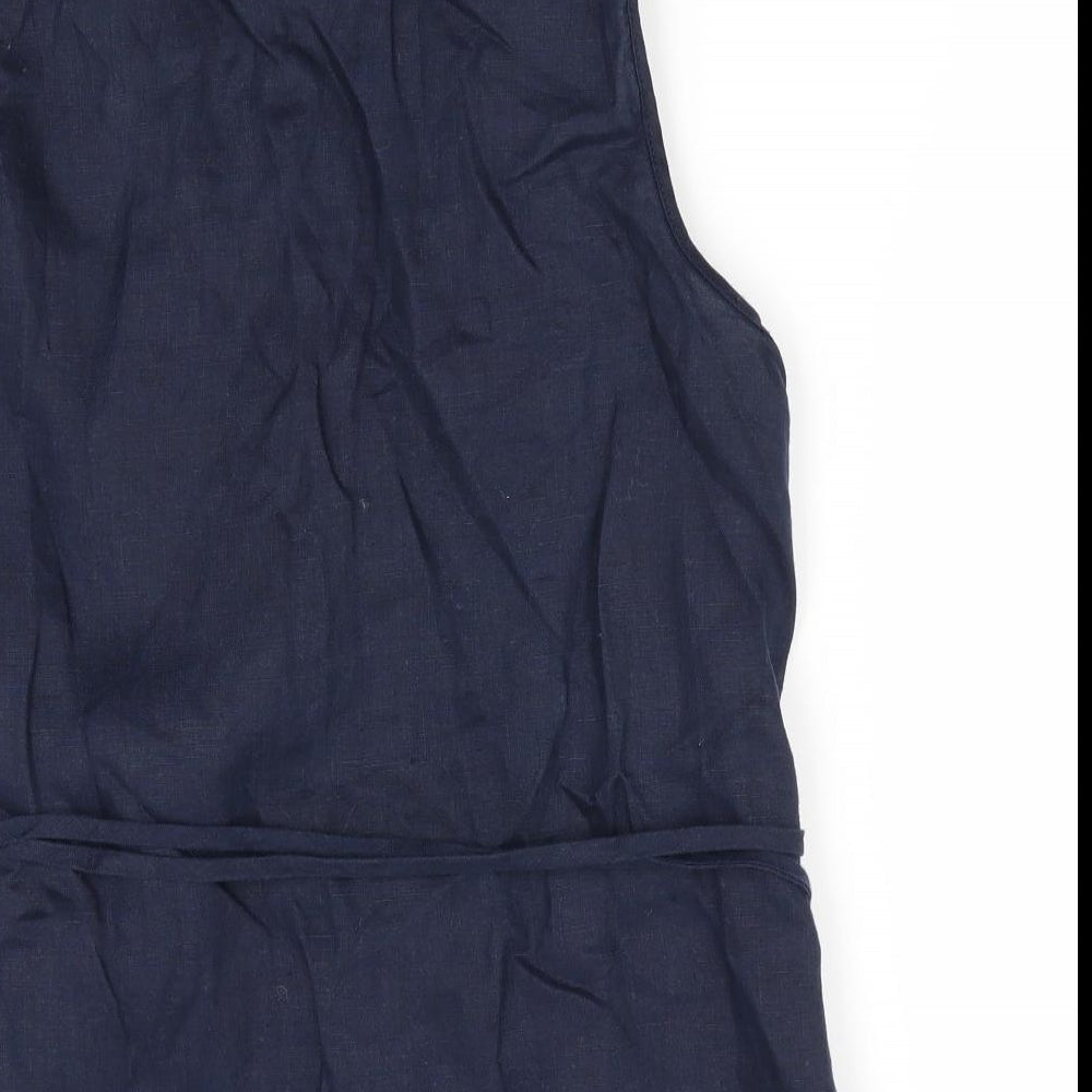 Mango Womens Blue   Wrap Blouse Size S  - Linen wrap tunic