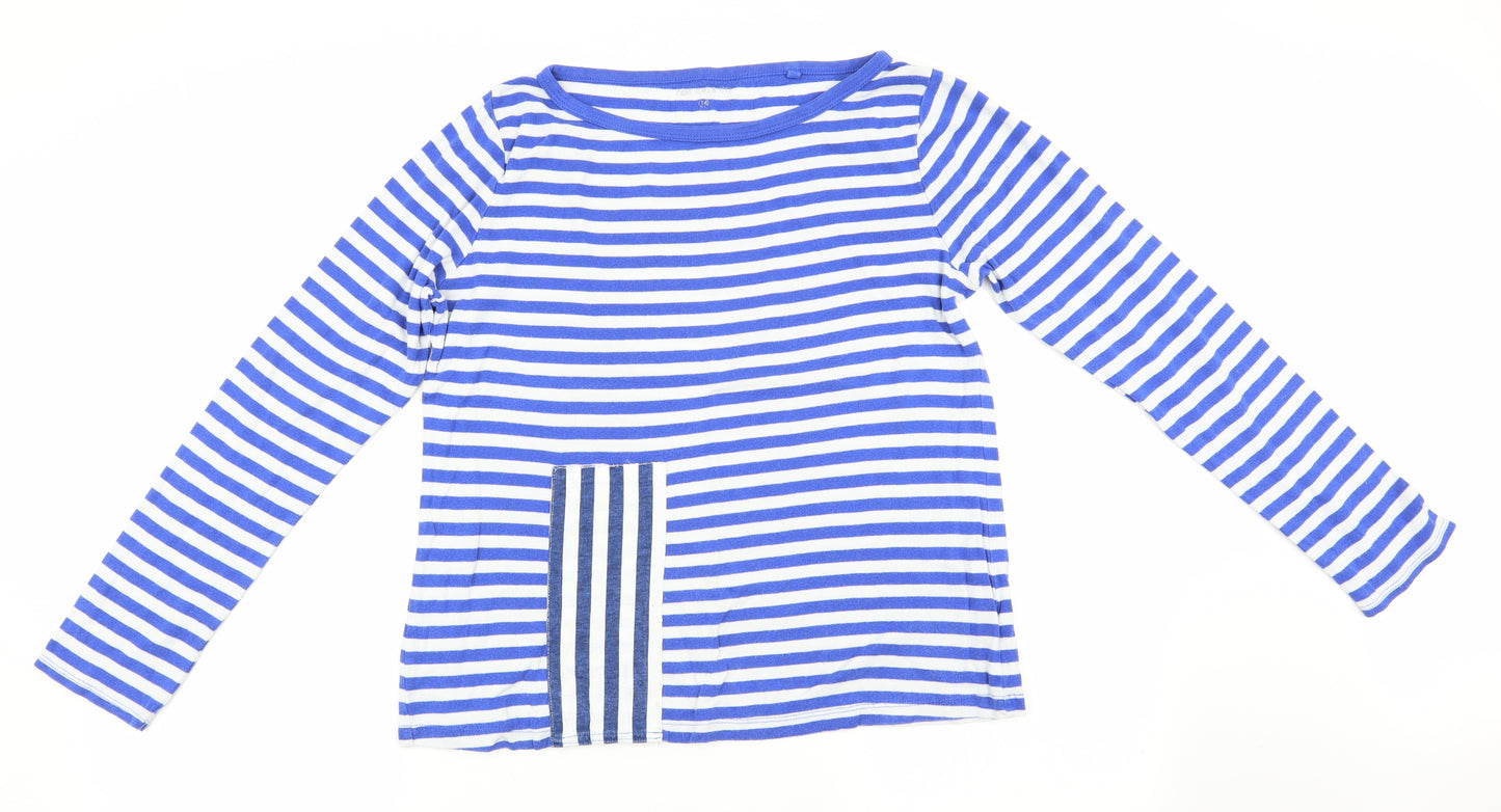 NEXT Womens Blue Striped  Basic T-Shirt Size 14