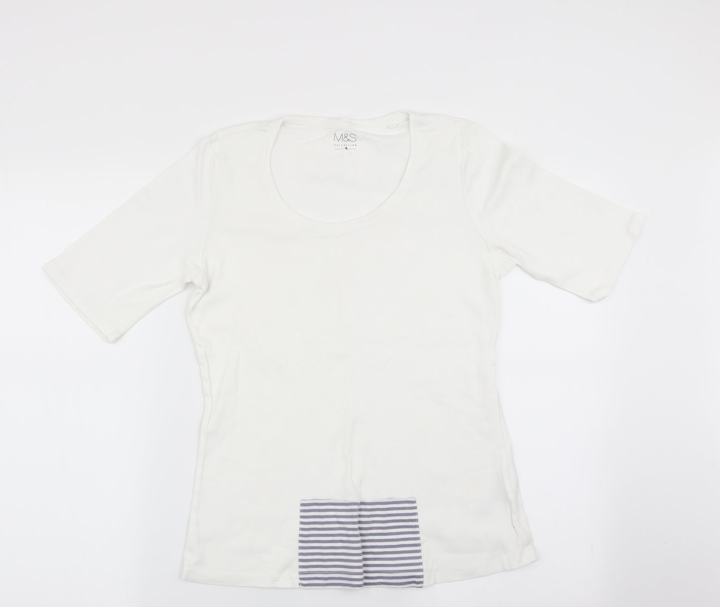 Marks and Spencer Womens White   Basic T-Shirt Size 14