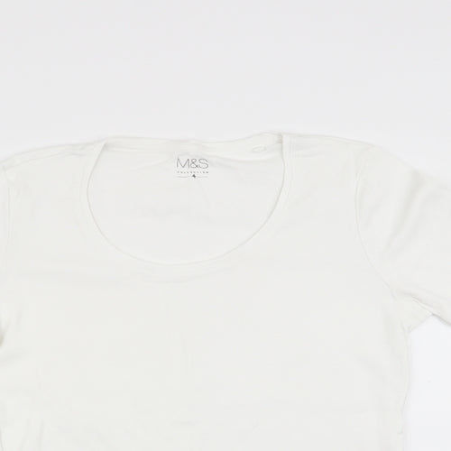 Marks and Spencer Womens White   Basic T-Shirt Size 14
