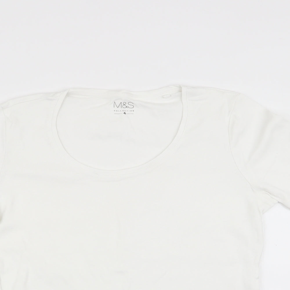 Marks and Spencer Womens White   Basic T-Shirt Size 14