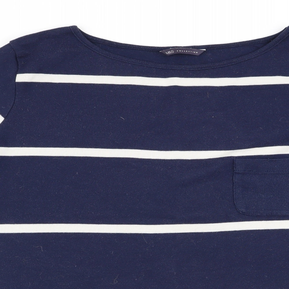 Marks and Spencer Womens Blue Striped  Tunic Blouse Size 16