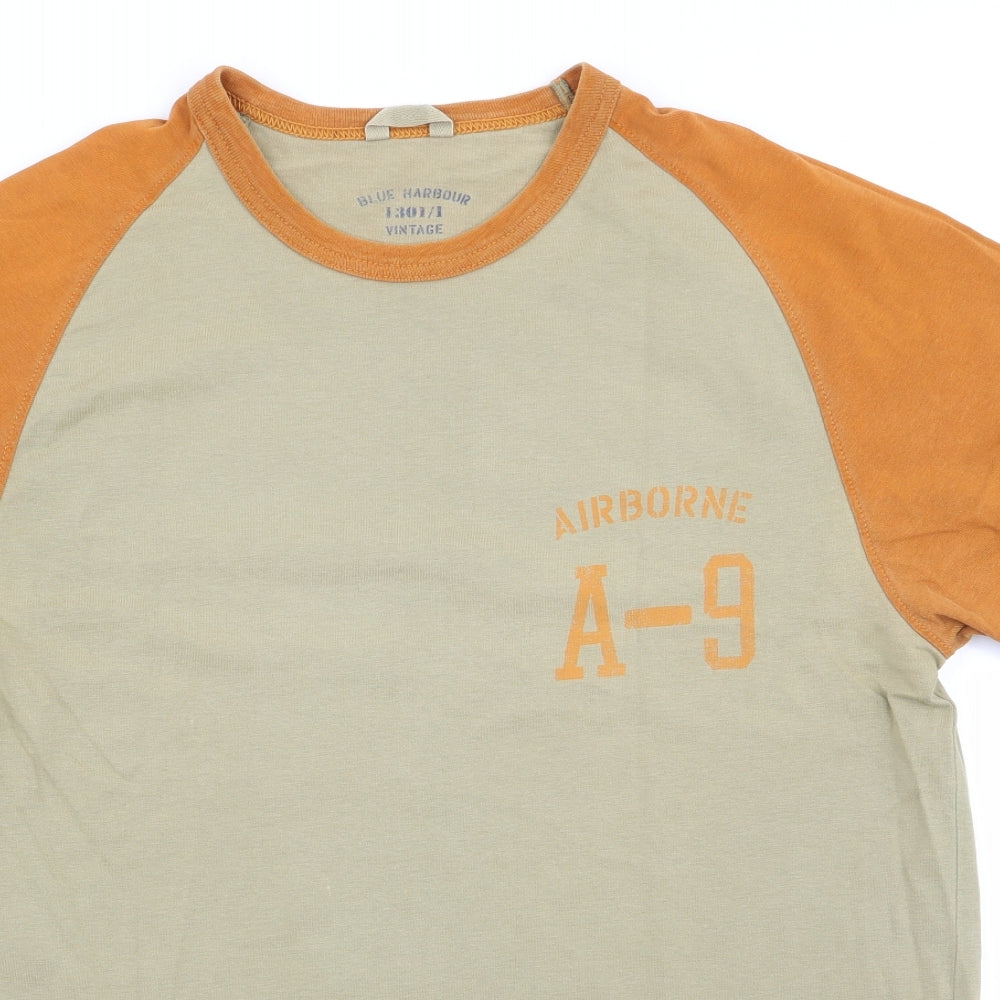 Blue Harbour Mens Green Colourblock   T-Shirt Size S  - Airborne A9