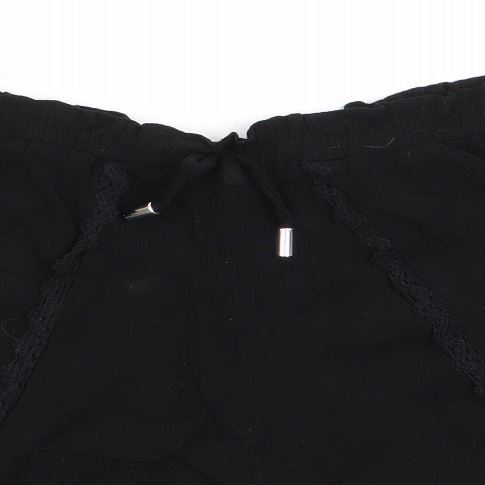 Primark Girls Black   Paperbag Shorts Size 10-11 Years